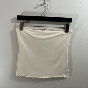 American Eagle lace tube top with pink rosette detail 2024 size small